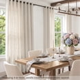thumbnail image 3 of TURCURNO Light Filtering Linen Curtains for Living Room Bedroom,Soft Flax Textured Bronze Grommet Semi Sheer Privacy Drapes 2 Panels,Natural,52"x90", 3 of 10