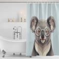 thumbnail image 3 of Blue Cola Shower Curtain, Waterproof Shower Curtains for Bathroom, Funny Animals Modern Art Washable Fabric Bathtub Curtain Set Bath Decor with 12 Hooks Standard 72"x72", 3 of 8