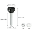 thumbnail image 2 of Uxcell 4 Set Male Thread Head Knurled Clamping Knobs Thumb Screws with Nuts Washers Black M8 x 50mm x 25mm ["Zinc Plated Carbon Steel"], 2 of 5