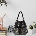 thumbnail image 7 of Hfppkn Polka Dot Drawstring Ita Handbag Clear Display Shoulder Bag for Daily Commute 35x14x36cm Black, 7 of 7