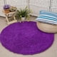 thumbnail image 2 of Alfombra de baño redonda antideslizante de microfibra peluda y absorbente Púrpura, 2 of 6