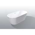 thumbnail image 2 of 55" Acrylic Freestanding Bathtub – Soaking Tub, Glossy White, Toe-Tap Drain, cUPC Certified, 2 of 5