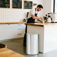 thumbnail image 6 of Stainless Steel Trash Can with Lid, 13 Gallon/18.5 Gallon Swing Top Garbage Can with Removable Inner Bucket, Round Waste Container Recycling Bin for Kitchen, Office, Silver, 6 of 7