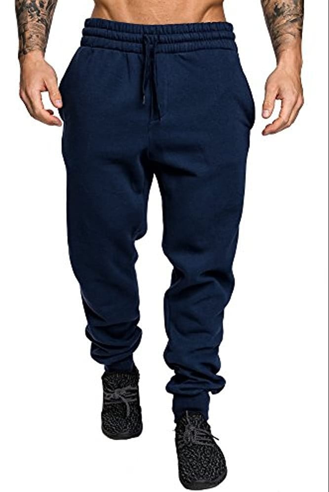 New fashion men?s casual sports trousers drawstring elastic waist cuffs