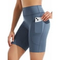 thumbnail image 4 of Cadmus Women's No Front Seam Biker Shorts Naked Feeling 7.5'' High Waisted Yoga Workout Running Spandex Shorts with Deep Pocket, 4 of 7