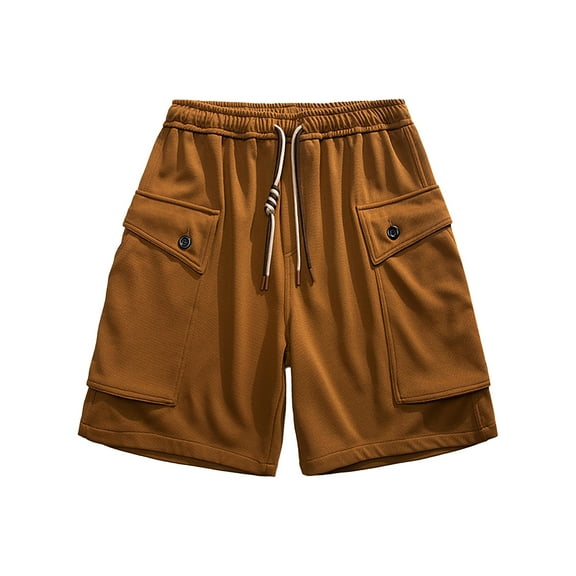 Sngxgn Men’s Shorts Casual Drawstring Summer Beach Shorts(Coffee,XXXL)
