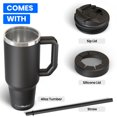 thumbnail image 4 of Thicc Buddy - 50 oz Stainless Steel Vacuum Insulated Tumbler with Lid and Straw for Water - Travel Mug Cupholder Friendly - Gifts for Women Men Him Her, 4 of 6