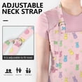 thumbnail image 5 of Easter and Mini Bunnies Light Pink Pattern Apron with Pockets, Cotton Linen Waterproof Adjustable Apron for Women, Kitchen Cooking Gardening BBQ Salon Apron, 33x27 Inch, 5 of 6