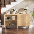thumbnail image 3 of Tribesigns Sideboard Cabinet with Storage, 59.4-Inch Modern Sideboard Buffet Storage Cabinet with Doors for Kitchen Dining Room Living Room(Walnut), 3 of 5