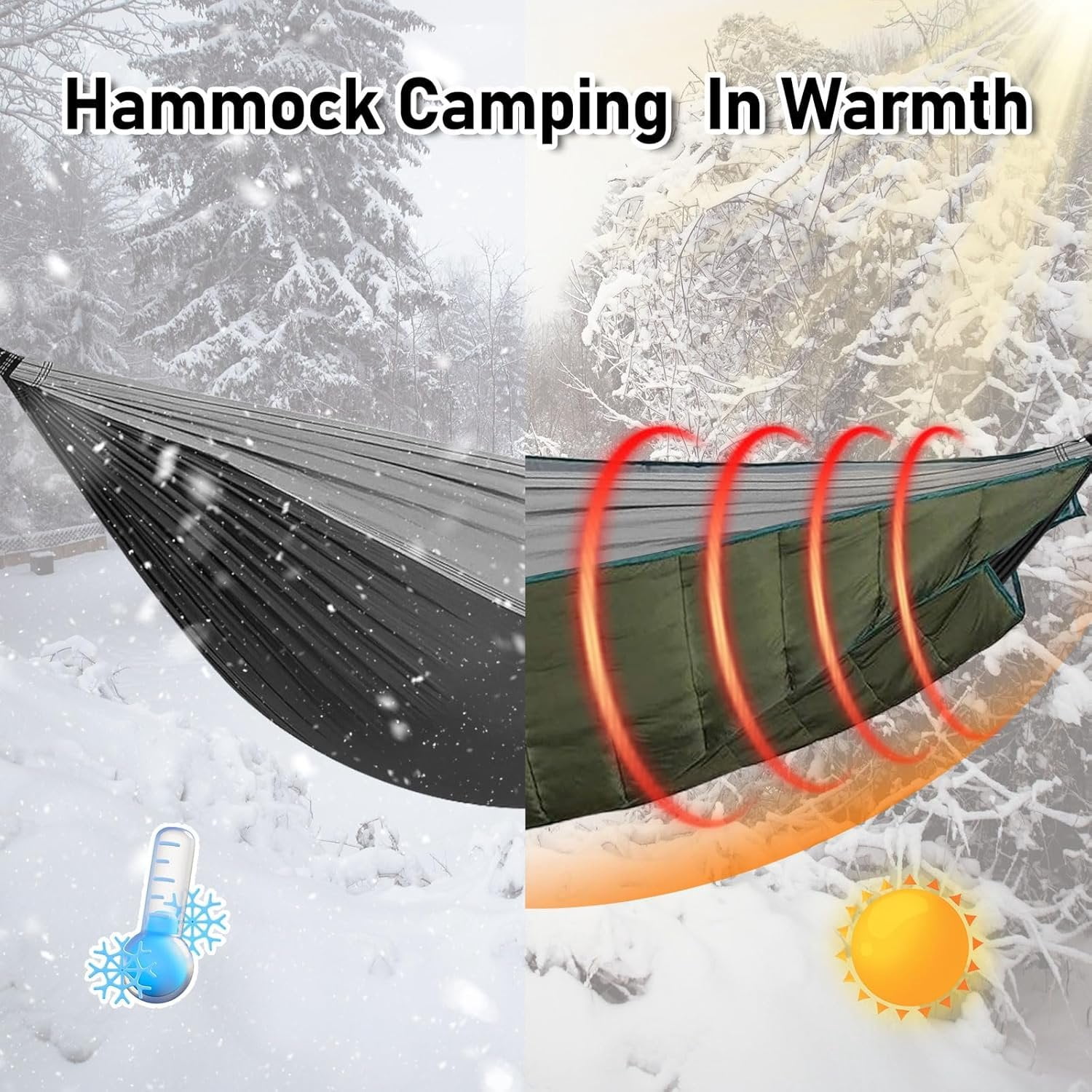 Double Hammock Underquilt Full Length Big Size Under Quilts for Hammocks, Camping Backpacking Essential, Winter Cold Weather Warm UQ Blanket Bottom Insulation