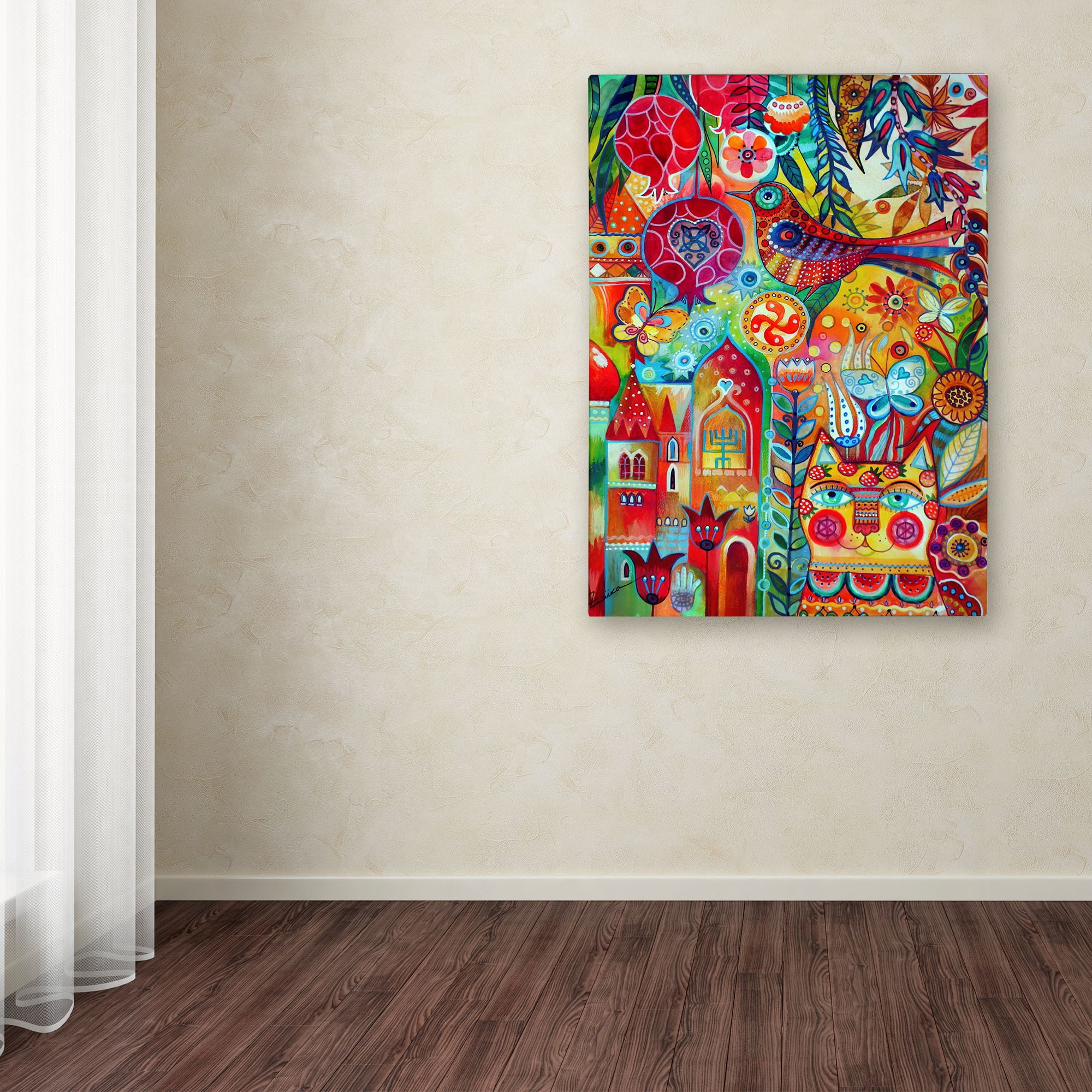 Summer Cat' Canvas Art by Oxana Ziaka