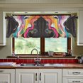 thumbnail image 3 of Yayeee Kitchen Curtains Tier Set of 2 Light Filtering 57"x24" Over Sink Window Panels, Colorful Black, 3 of 7