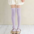 thumbnail image 5 of Eltusu Girls Knee-High Socks, Knitting Cotton Casual Stretchy Tight Dance Socks Purple Size 10T, 5 of 8