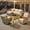 Beige, variant on Ovios 8 Pieces Wicker Patio Furniture Sets Outdoor Conversation Sectional Sofa with Swivel Chairs & Solar Light Table