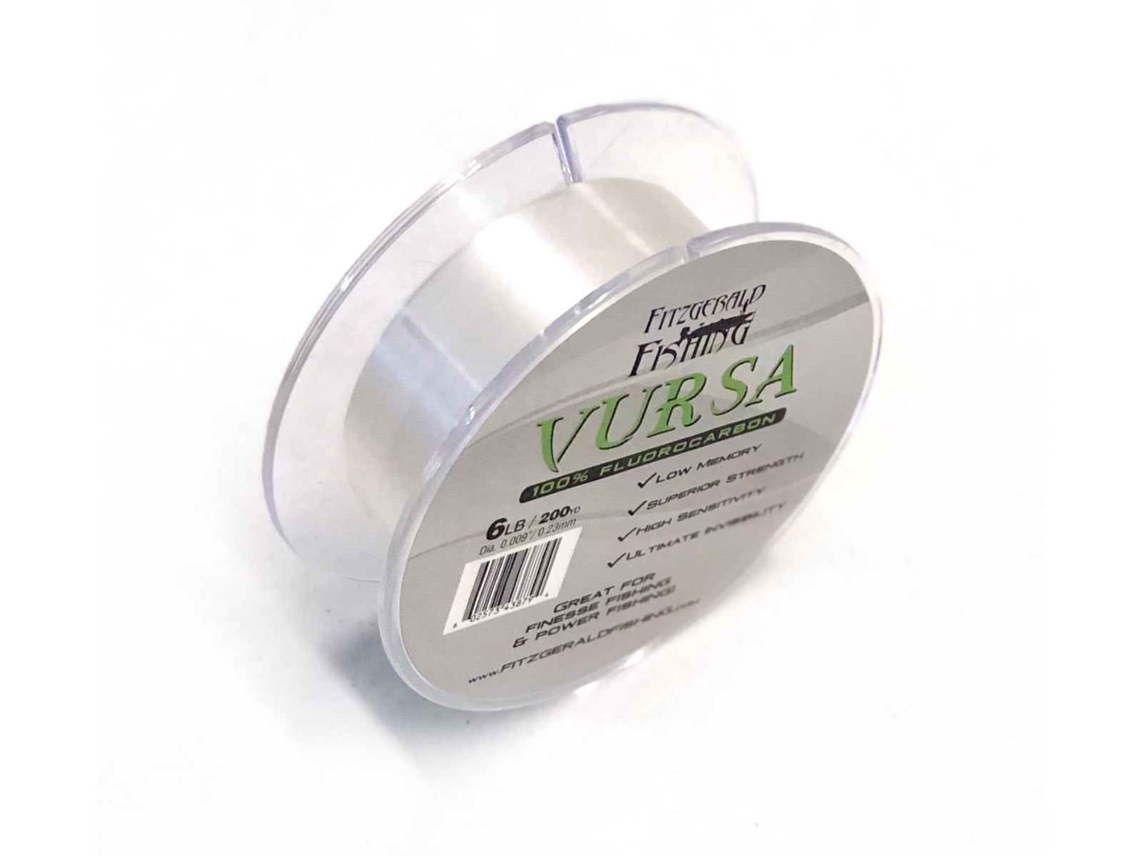 Fitzgerald Fishing Vursa Fluorocarbon Line, 8lb, Clear, 200yds