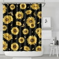 thumbnail image 2 of Yellow Wildflower Shower Curtain for Bathroom 72x84, Boho Sunflower Floral Bee and Butterfly Pattern, Vintage Quick-Dry Polyester Fabric with Hooks, Rustic Country Farmhouse Look, 2 of 5