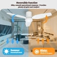 thumbnail image 4 of VAGIZM 42 Inch Flush Mount Ceiling Fan with Light - 3 Blades Modern Ceiling Fan for Living Room and Bedroom - Quiet DC Motor - Dimmable - Reversible Function - White, 4 of 7