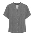 thumbnail image 5 of Craaazy Summer Women's Loose Fit Graphic Print V Neck Short Sleeve Button Front Blouse for Daily Outfits Gifts, 5 of 5