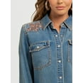 thumbnail image 4 of Jessica Simpson Women's Relaxed Denim Shirt with Long Sleeves, Sizes XS-4X, 4 of 6