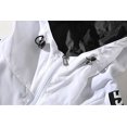thumbnail image 3 of Chaqueta cortavientos ligera impermeable con capucha para hombre blanco 2xl ER, 3 of 6