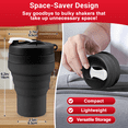 thumbnail image 4 of Collapsible Protein Shaker - Food-Grade, Leakproof Lid 600mL/20oz Shaker - Reusable Silicone Shaker Cups, 4 of 8