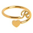 thumbnail image 2 of Gold Initial Rings for Women Non Tarnish Heart Initial Stackable Rings Adjustable Pinky Rings for Women Cute Dainty Alphabet Capital Letter Rings Jewerly Gift, 2 of 9