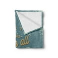 thumbnail image 2 of I Love You More Soft Flannel Fleece Blanket, Vintage Letters and Grunge Look with Romantic Saying Love Affection, Cozy Plush for Indoor and Outdoor Use, 50" x 70", Slate Blue Amber, by Ambesonne, 2 of 5