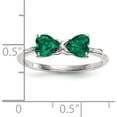thumbnail image 3 of 14K White Gold Polished Created Emerald Bow Ring (Size 7) Made In Thailand xbs556, 3 of 5