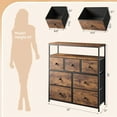 thumbnail image 2 of CRXX Dresser for Bedroom with 7 Drawers and 2 Shelves, TV Stand Dresser for Closet with Wooden Top and Metal Frame, Tall Dressers & Chest of Drawers-Rustic Brown, 2 of 9