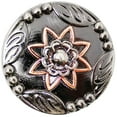 thumbnail image 3 of Set of 4 Conchos Western Saddle Tack 1-1/4" Engraved Copper Flower Co554, 3 of 3