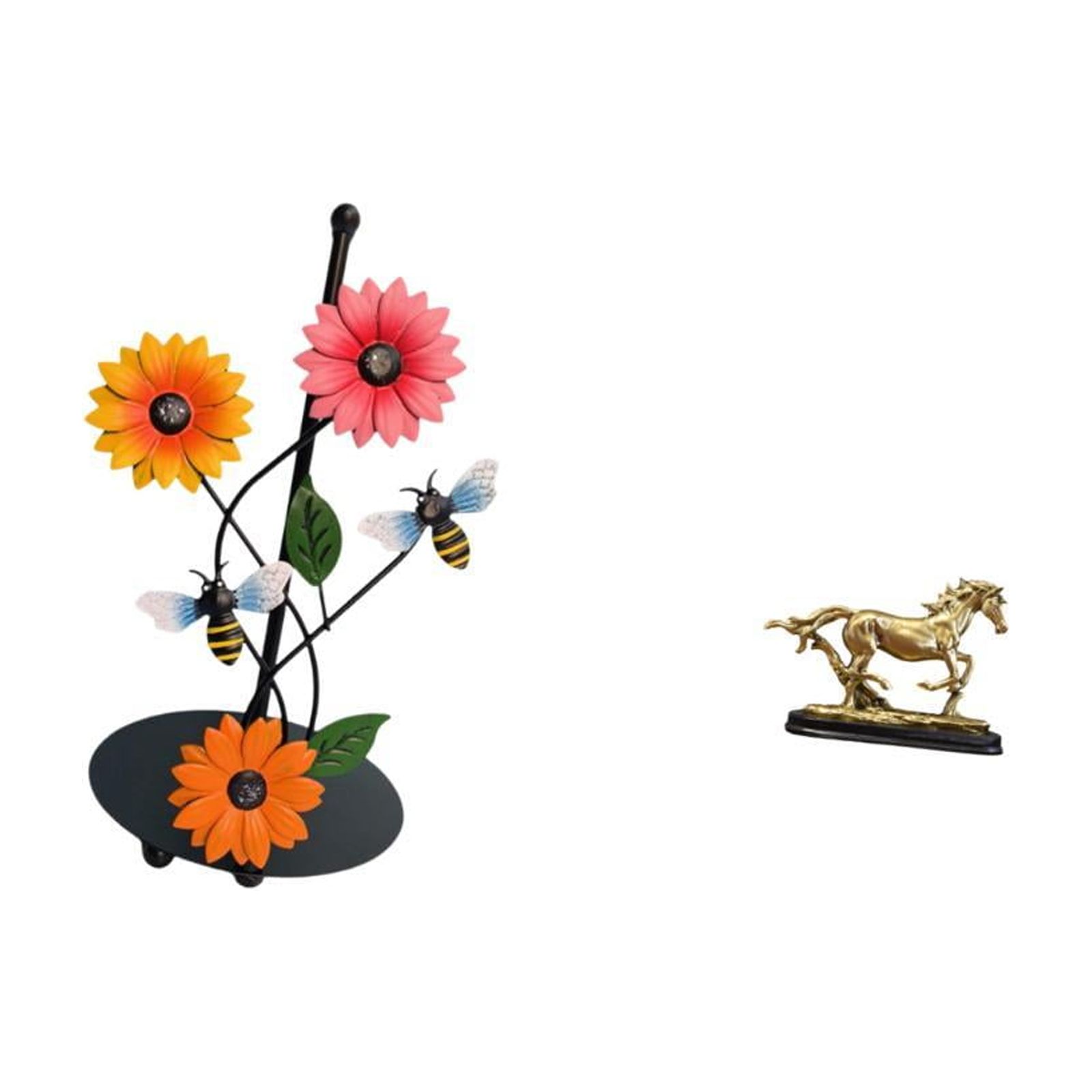 Fiocias Horse Paper Towel Holder Sculpture Figurine Artwork Collectible Art Ornament Statue for Desk Decoration Bookcase Living Room Furniture Home Decor Non
