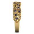 thumbnail image 4 of 0.17 ctw Wedding Band for Women - 14K Yellow Gold Simulated Tanzanite Stackable Eternity Ring, 4 of 6