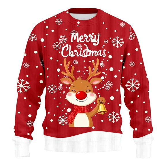 Men's Christmas Sweaters - Funny Christmas Sweaters for Men - Fun Holiday Pullovers,Red,2XL