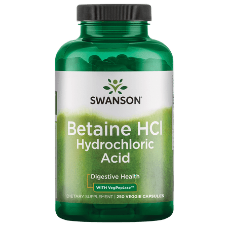 Swanson Hydrochloric Acid w/Pepsin 250 Capsules