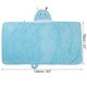 thumbnail image 4 of Unique Bargains 1 pieza de toalla con capucha de forro polar de coral absorbente suave diseño clásico azul claro 53 x 31 pulgadas para baño, 4 of 7