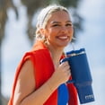 thumbnail image 6 of RTIC 30 oz Tumbler, Ceramic Lined, Leak-Resistant Straw Lid, Road Trip, Cobalt Gingham, 6 of 9