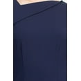 thumbnail image 4 of Connected Apparel Navy Crepe Front Slit Dress - Scuba Crepe Fabric, 4 of 5