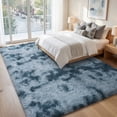 thumbnail image 4 of ZENELESS Super Soft Fluffy Rug,6x9ft Anti-skid Shaggy Rug, Plush Floor Carpet for Living Room Bedroom Nursery Tie-dye Blue&Gray, 4 of 9