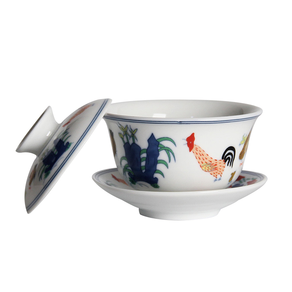 Homemaxs Decorative Tea Cup Tea Bowl with Saucer Lid Ceramic Tea Mug Business Gift Tea Ware - image 4 of 6