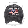 thumbnail image 3 of Yotami American Flag Hat, USA 250th Patriotic Baseball Caps, Adjustable Anniversary Celebration Hat for Men Women, Black, 3 of 5