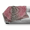 thumbnail image 3 of Mandala Soft Flannel Fleece Throw Blanket, Retro Bohemian Ombre Print Primary Essence of Cosmos Medallion Style Art, Cozy Plush for Indoor and Outdoor Use, 50" x 60", Hot Pink and Brown, by Ambesonne, 3 of 6