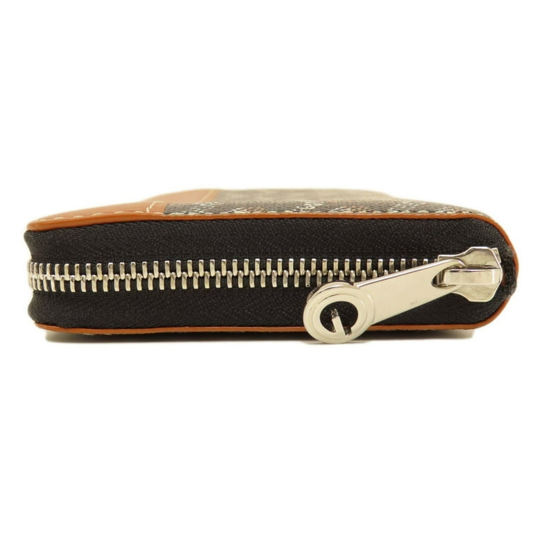 Goyard ZIP Wallet ブラック/ブラウン GOYARD Long wallet (with coin pocket) Herringbone pattern