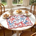 thumbnail image 4 of Beautynvta 4th of July Placemats, Stars and Stripes Bows Decor Patriotic Placemats, Red White Blue Heat-Resistant Washable Table Mat for Kitchen Dining Table Decor, 13x13 Inch, 4 of 7