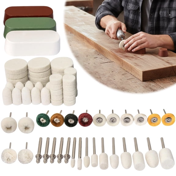 72 PCS Polishing Kit, Abrasive Buffing Wheels for Rotary Tool Accessories with 1/8 Inch Shank, Polishing Bits for Metal Wood Watch Jewelry Brass