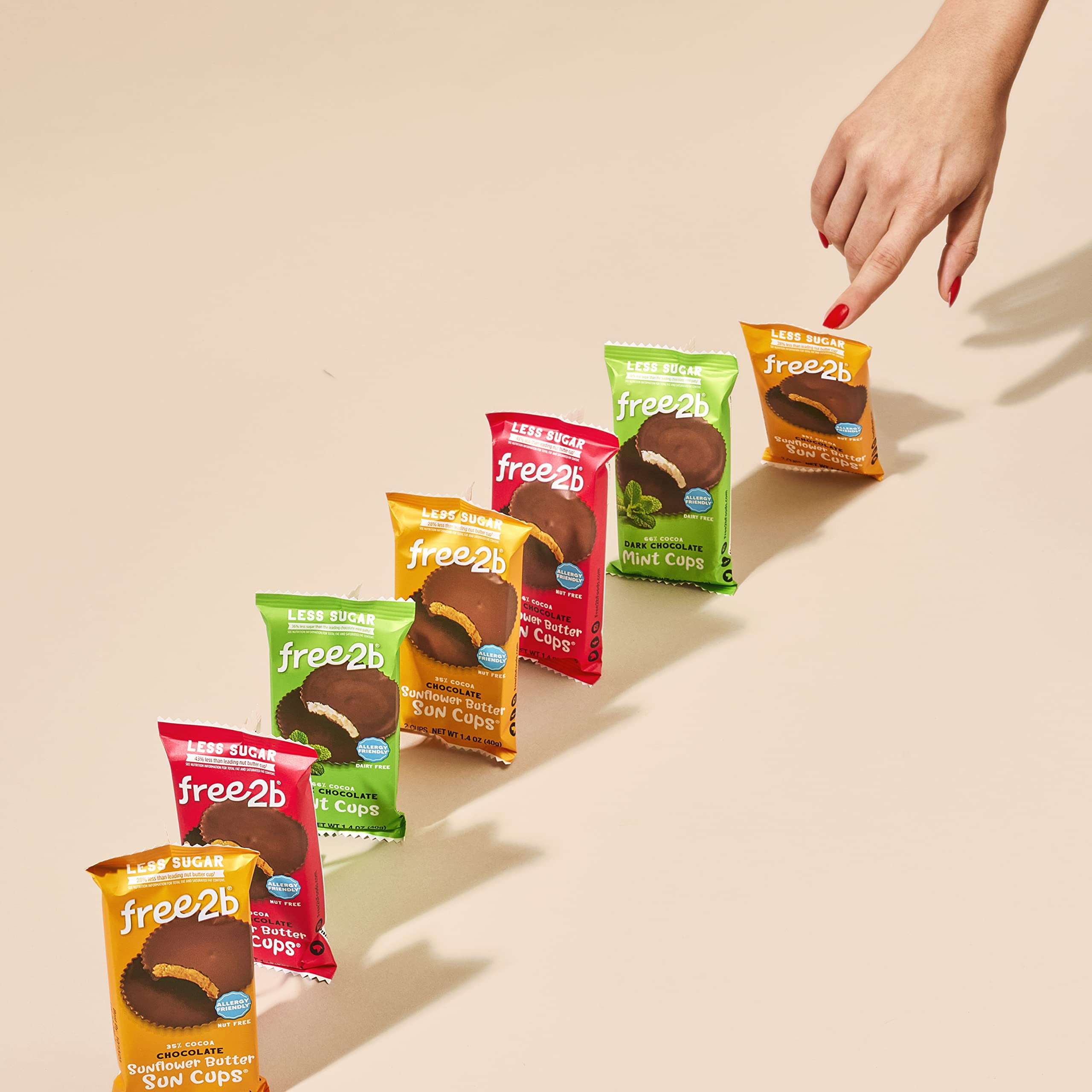 (Pack of 12) Free2b Dark Chocolate Sunflower Butter Sun Cups, 2 cups - 1.4 oz