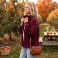 thumbnail image 5 of Sorvello Women's Lightweight Fleece Lined Jacket, Long Sleeve Casual Fall Outerwear With Pockets Wine M, 5 of 7