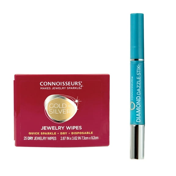 Connoisseurs Diamond Dazzle Stik and Jewelry Wipes for Gold & Silver Jewelry
