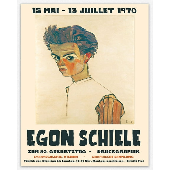 Egon Schiele Exhibition Poster 1970 Museum Poster