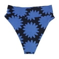 thumbnail image 2 of American Eagle Womens Flowers High Cut Cheeky Bikini Swim Bottom, Blue, X-Small, 2 of 2