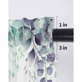 thumbnail image 6 of Teal Purple Botanical Tier Curtains 24 Inch Length,Sheer Curtains for Bedroom Living Room Window Eucalyptus Leaves Watercolor Spring Small Half Window Kitchen Curtains & Drapes 27.5"x24" 2 Panels, 6 of 6
